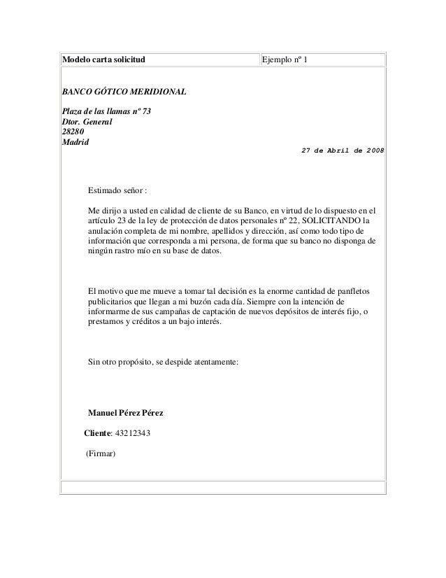 Carta Solicitud